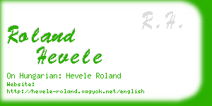 roland hevele business card